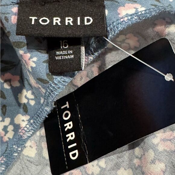 NEW Torrid Ruffle Sleeve Floral Print Mini Dress Women’s 16 - Picture 4 of 5